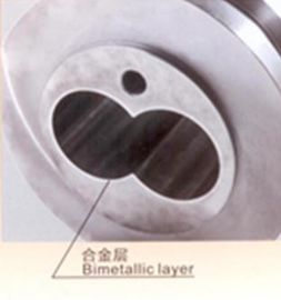 튼튼한 PVC 플라스틱 압출기 예비 품목, 두금속 나사 배럴 0.015mm 똑바로 협력 업체